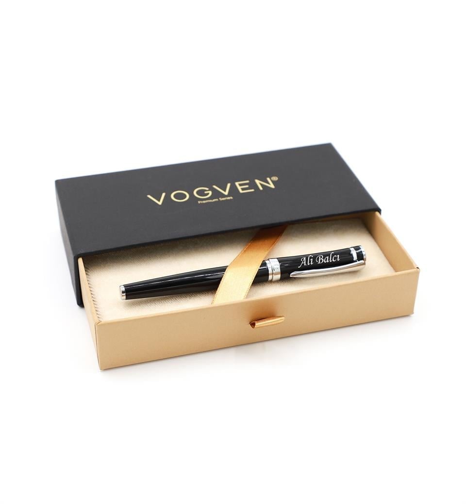 Vogven Marka Gümüş Detaylı Metal Roller Kalem
