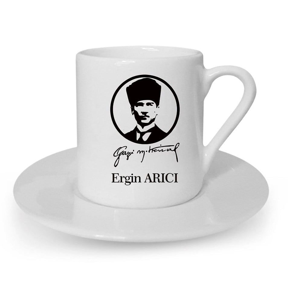 Kişiye Özel Türk Kahvesi Fincanı Seti - Atatürk Temalı