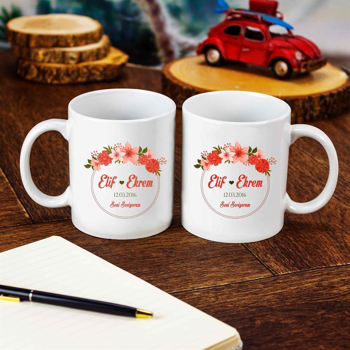 Kişiye Özel Seni Seviyorum Temalı Seramik Kupa Bardak