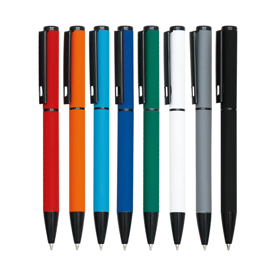 Metal Tükenmez Kalem Rubber Gövde