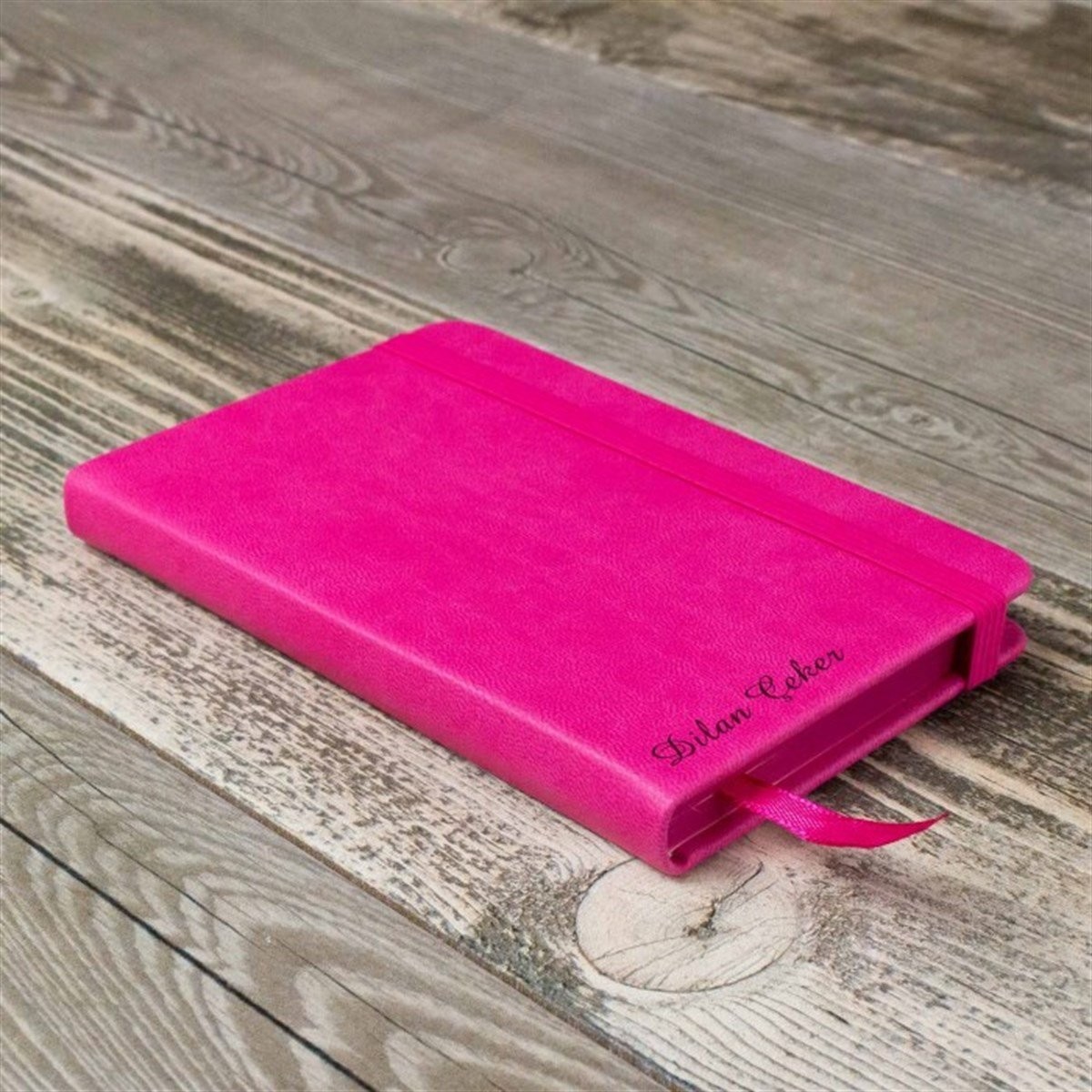Kişiye Özel Kutulu Pembe Renk Defter, Ayna ve Kalem Seti