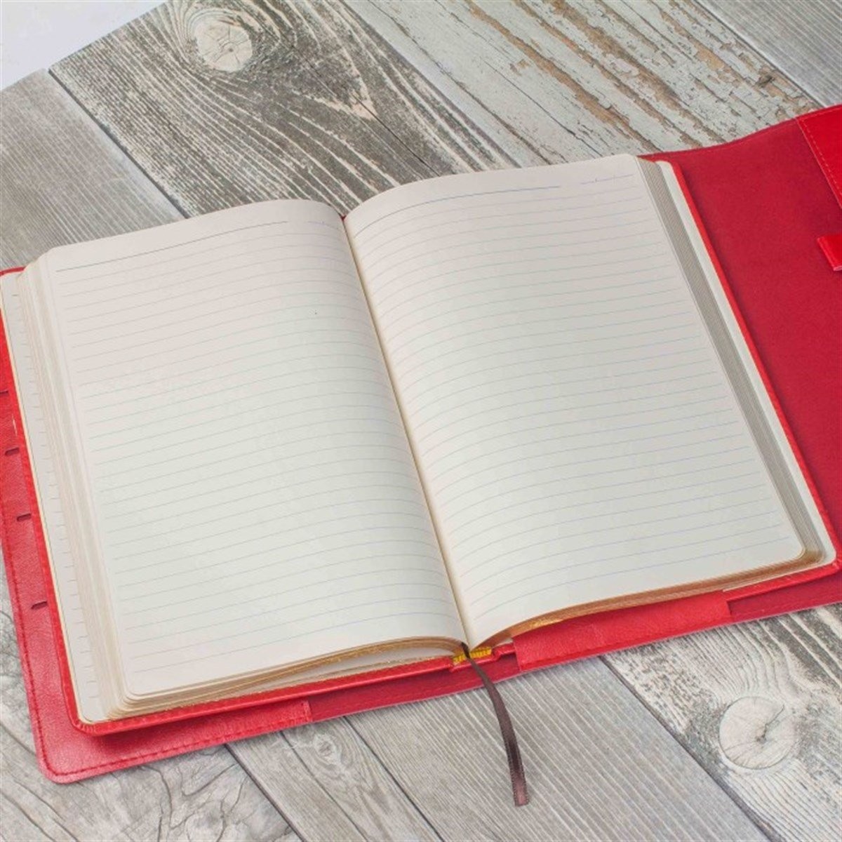 Kişiye Özel Çantalı Organizerli Premium Defter ve Kalem Seti - Kırmızı