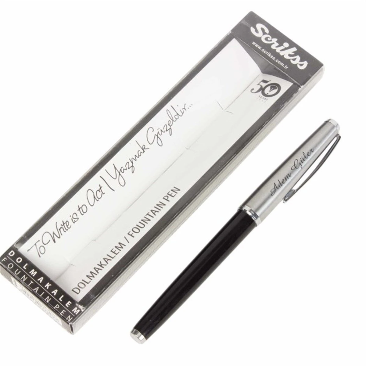 Kişiye Özel Scrikss Marka Siyah Gövdeli Metal Dolma Kalem