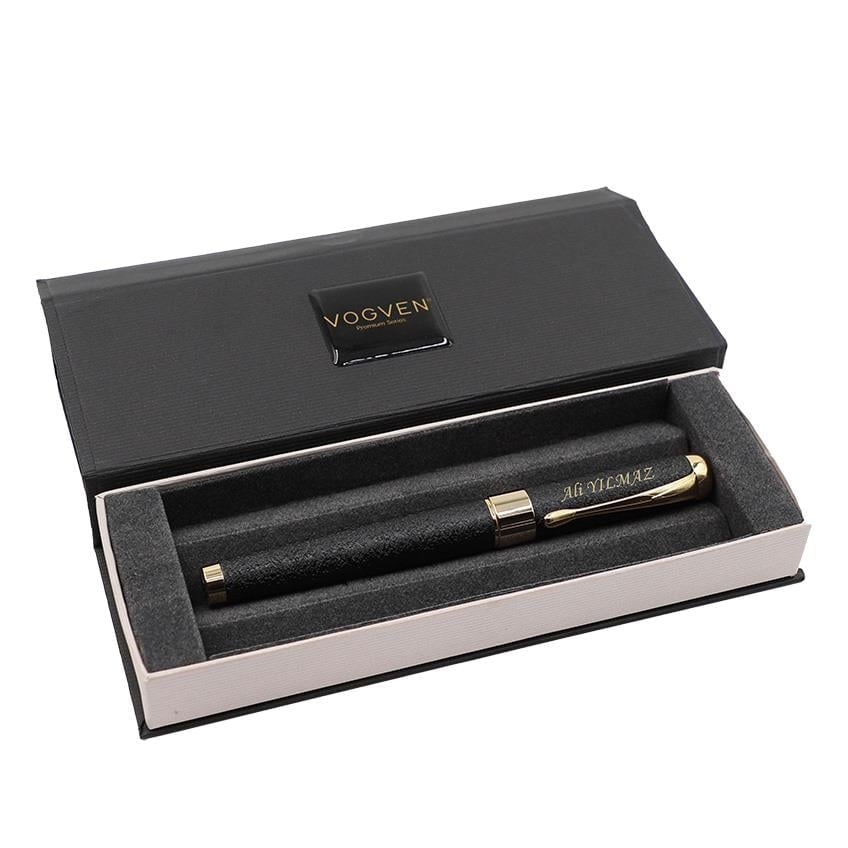Vogven Marka Kişiye Özel Prestij Siyah Renk Metal Roller Kalem