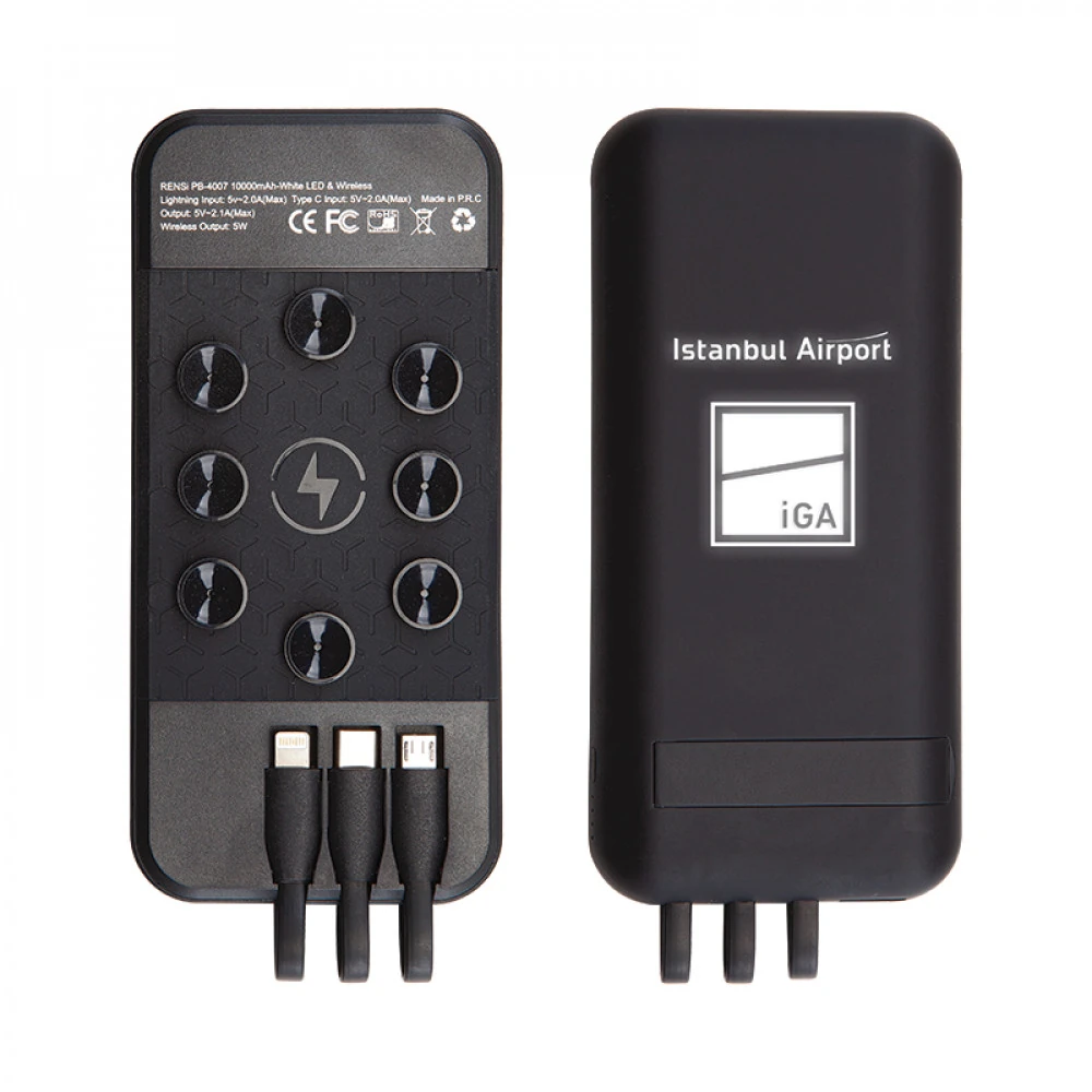 Kişiye Özel 10000 mAh Vantuzlu Mobil Şarj Powerbank Cihazı