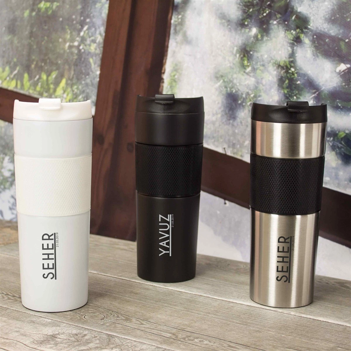 Kişiye Özel French Press Çelik Termos 450 ml