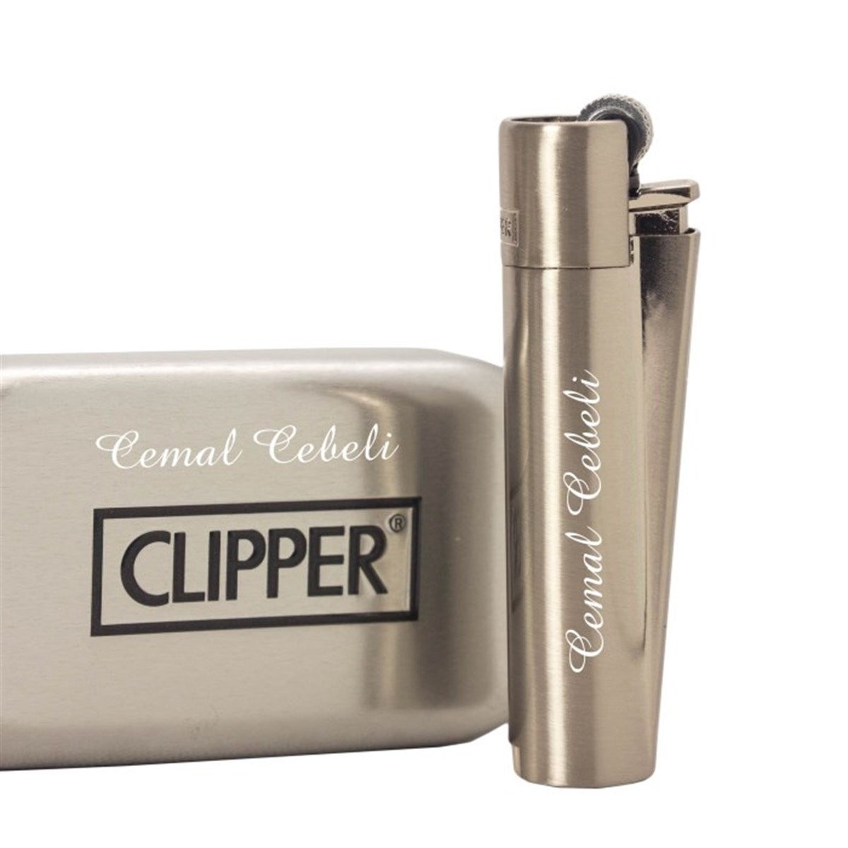 Kişiye Özel Clipper Marka Metal Çakmak - Mat Metalik