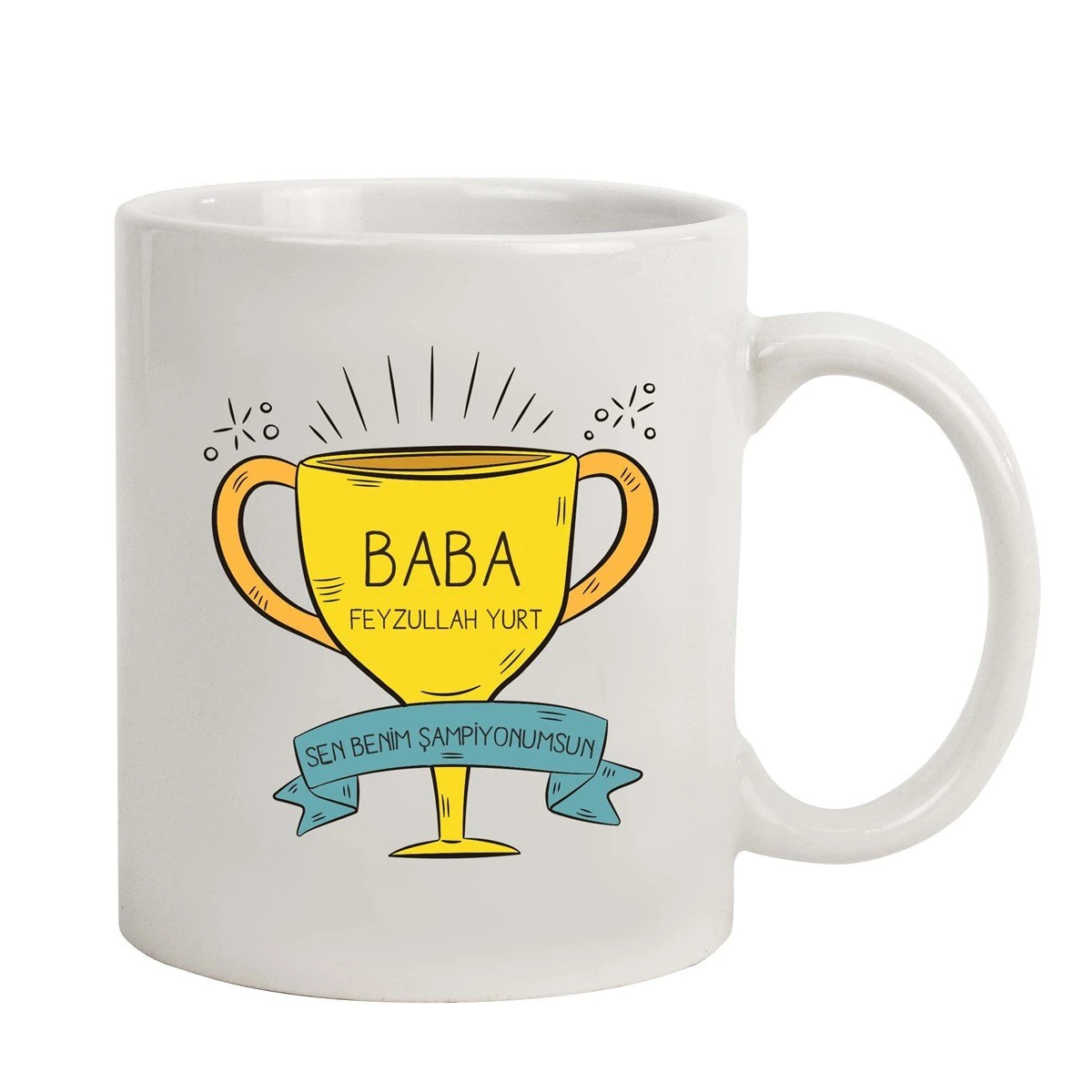 Kişiye Özel Sen Benim Şampiyonumsun Temalı Seramik Kupa Bardak