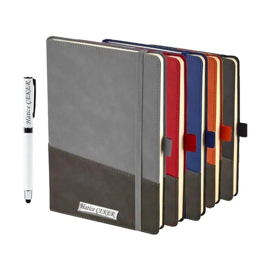 Kişiye Özel Cepli Premium Defter ve Roller Kalem Seti - Renk Seçenekli
