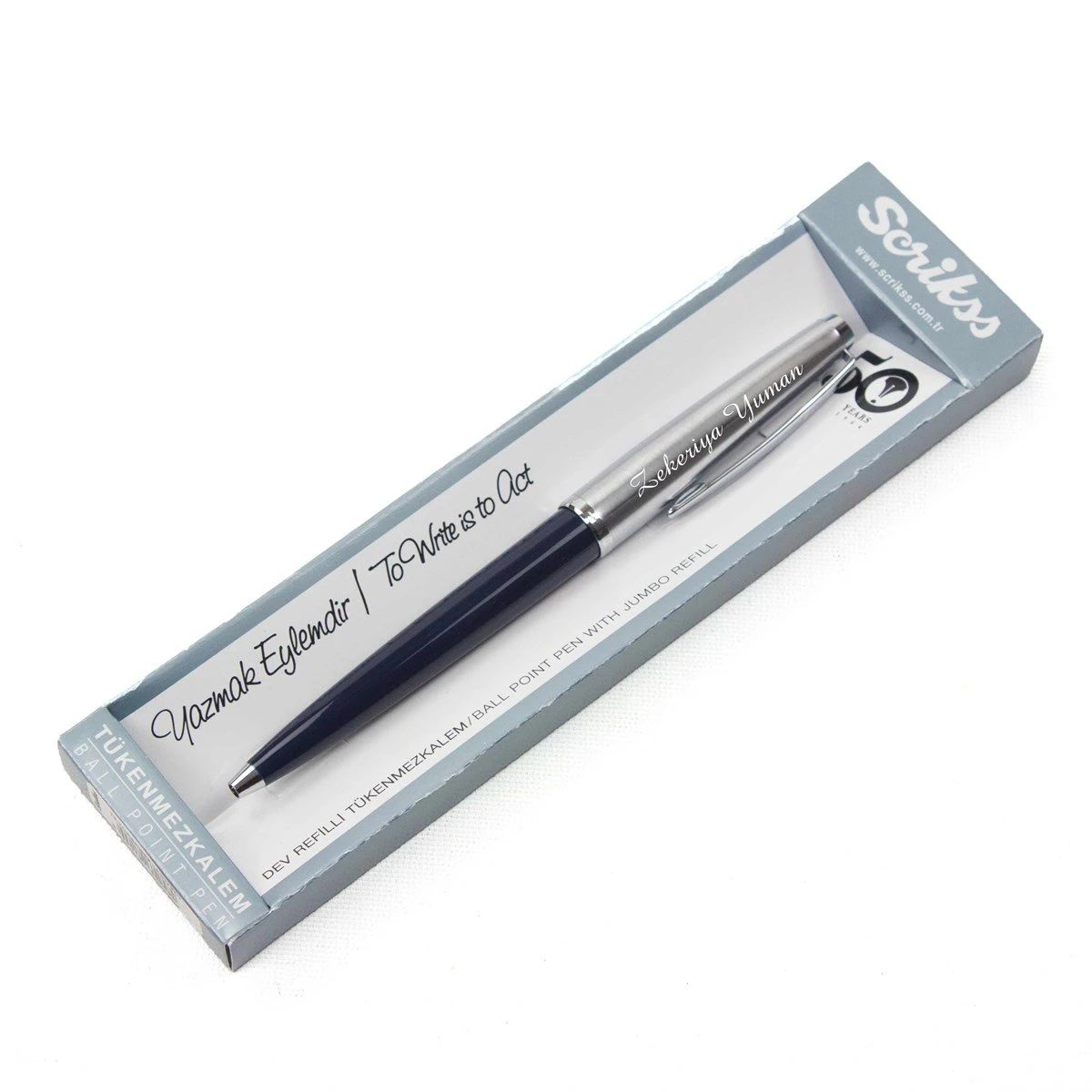 Kişiye Özel Scrikss Metal Tükenmez Kalem - Lacivert Renk