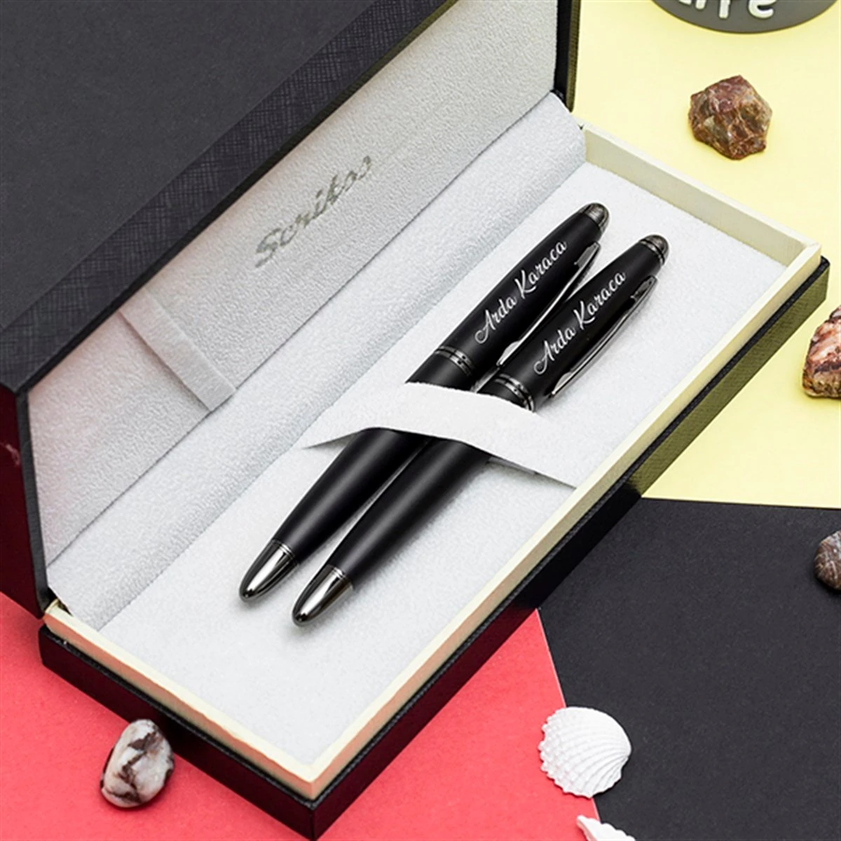 Scrikss Knight 88 Kişiye Özel 2'li Roller ve Dolma Kalem Seti - Siyah