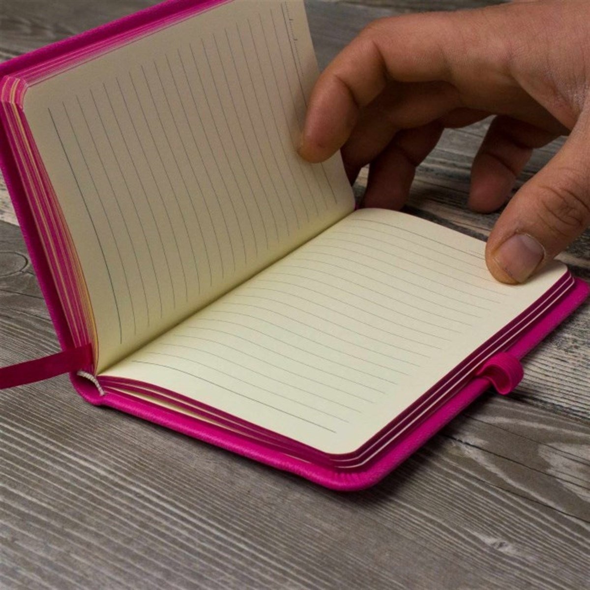 Kişiye Özel Kutulu Pembe Renk Defter, Ayna ve Kalem Seti