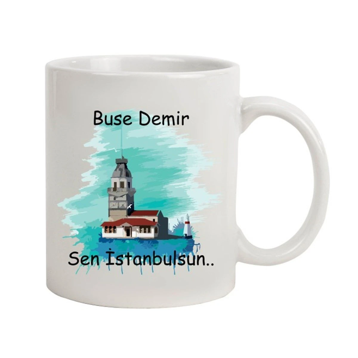 Kişiye Özel Kız Kulesi Temalı Sen İstanbul'sun Kupa Bardak