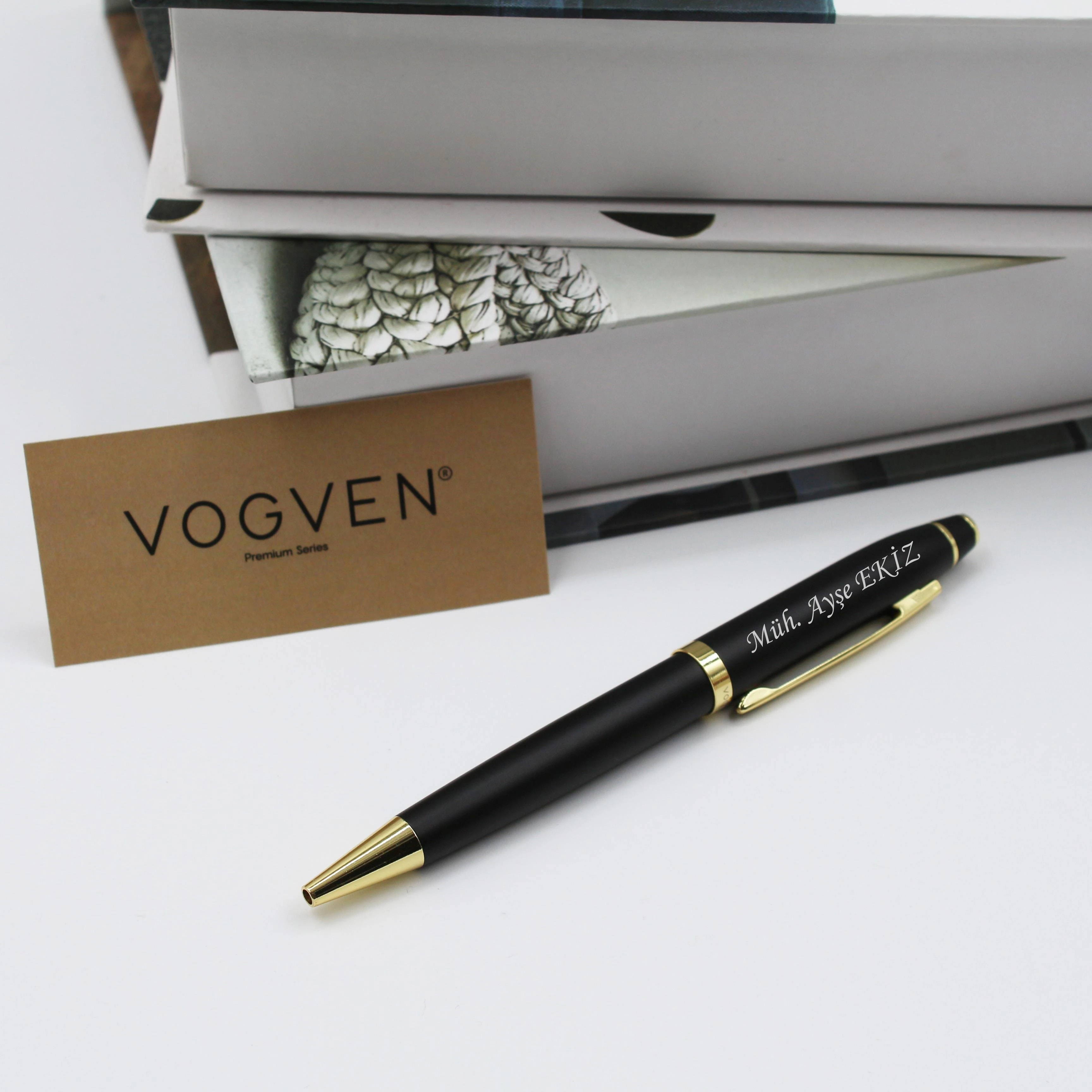 Vogven Marka Kişiye Özel Gold Detaylı Tükenmez Kalem