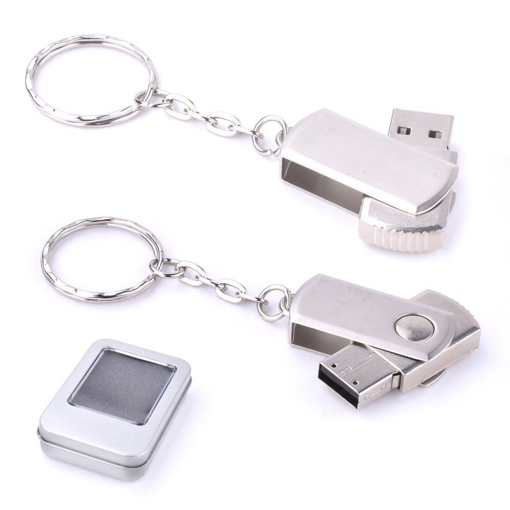 Kişiye Özel 16 GB Döner Kapaklı Metal Anahtarlık USB Bellek