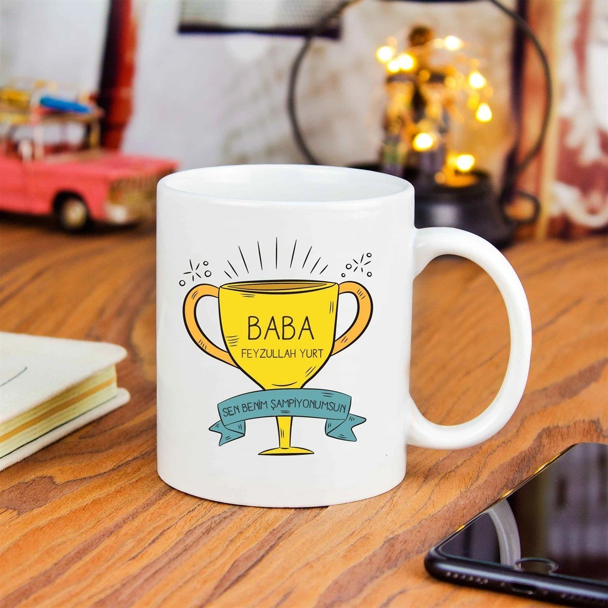 Kişiye Özel Sen Benim Şampiyonumsun Temalı Seramik Kupa Bardak