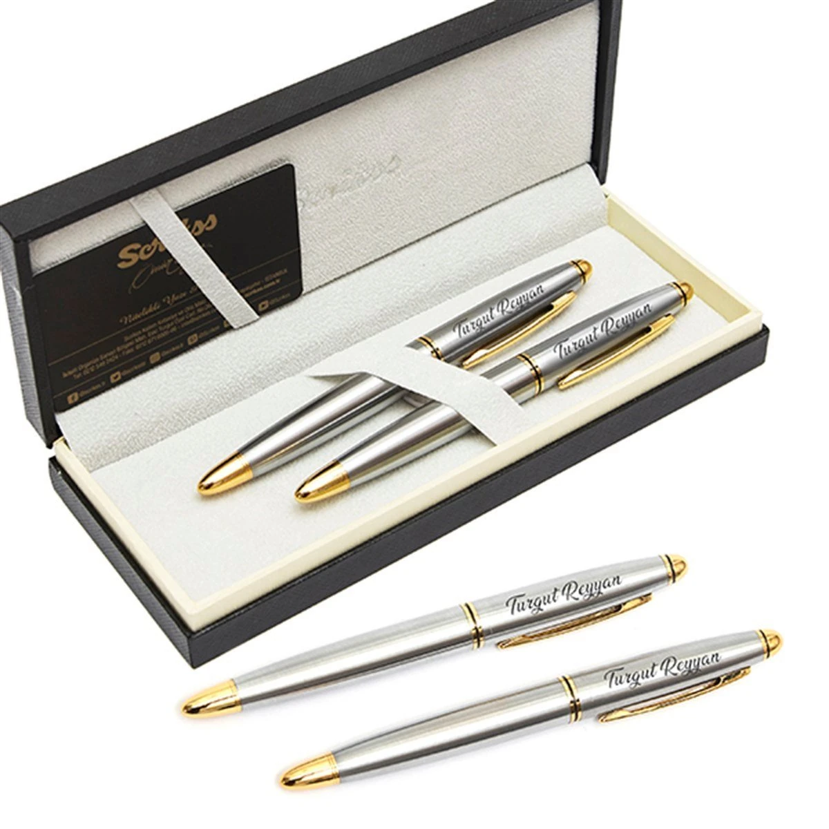 Scrikss Knight 88 İsme Özel 2'li Roller ve Dolma Kalem Seti - Gold Renk