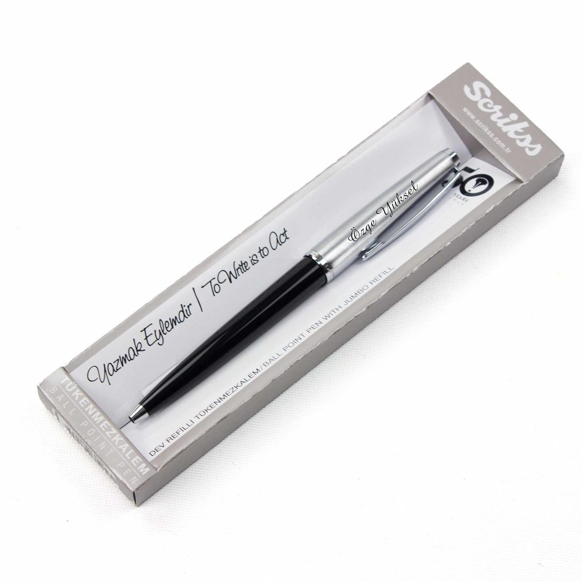 Kişiye Özel Scrikss Metal Tükenmez Kalem Siyah