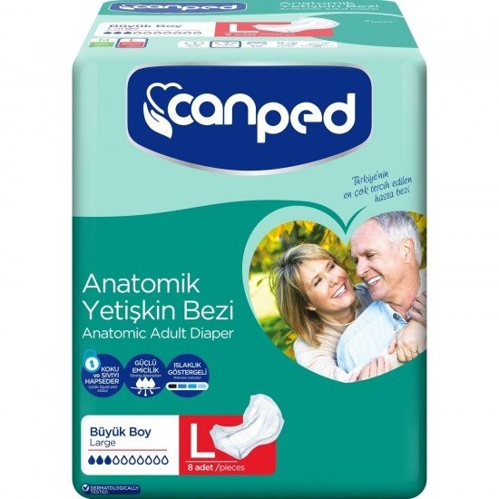 Canped Anatomik Hasta Bezi Large 8 li