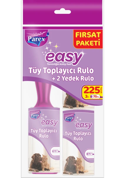 Parex Easy Tüy Toplayıcı Rulo + 2 Yedek Rulo 