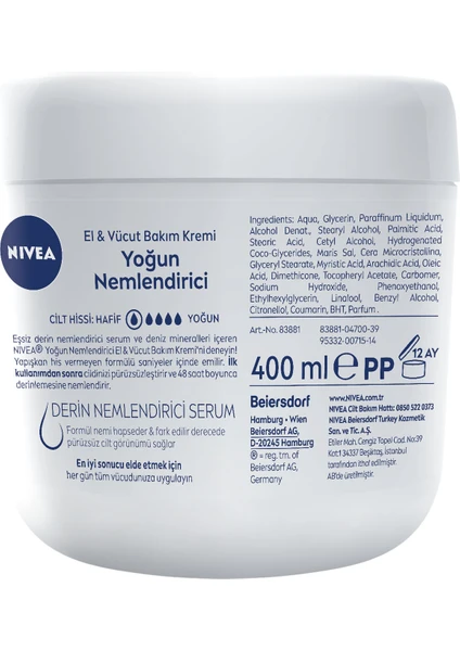  Nivea El Vücut Kremi Express Hydration Normal Kuru 400 Ml 