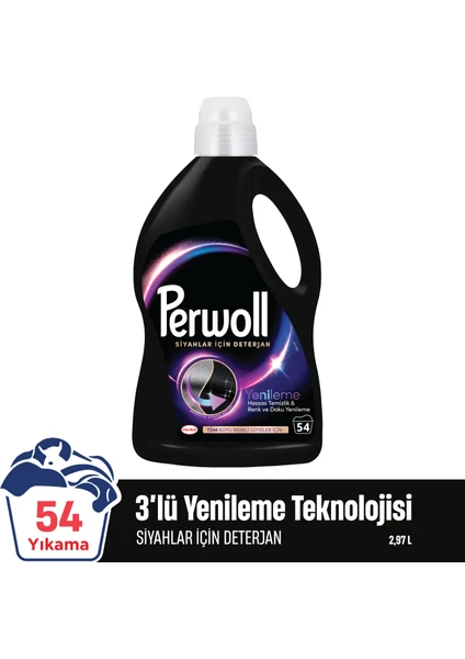 Perwoll Siyahlar & Koyu Renkliler Hassas Bakım Sıvı Çamaşır Deterjanı 2970 ml (54 Yıkama)
