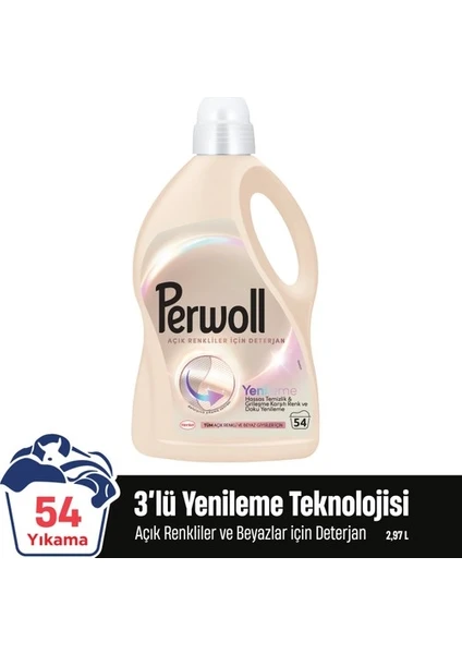 Perwoll Açık Renkliler İçin Hassas Sıvı Bakım Deterjanı 2970Ml (54 Yıkama)