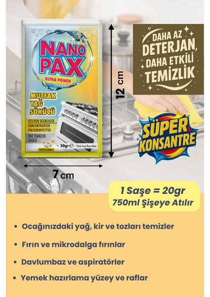 Nanopax Mutfak - Yağ Sökücü & 1 Adet Hediye Toz Temizlik Saşesi