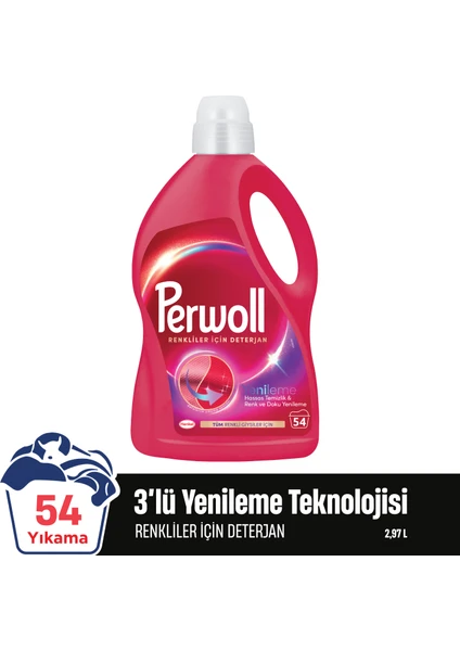 Perwoll Renkliler Hassas Bakım Sıvı Çamaşır Deterjanı 2970 ml (54 Yıkama)