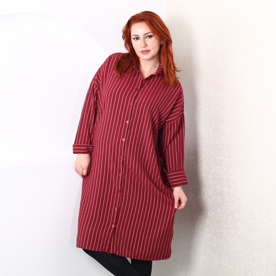Modavega Lena Çizgili Linda Uzun Tunik 8460