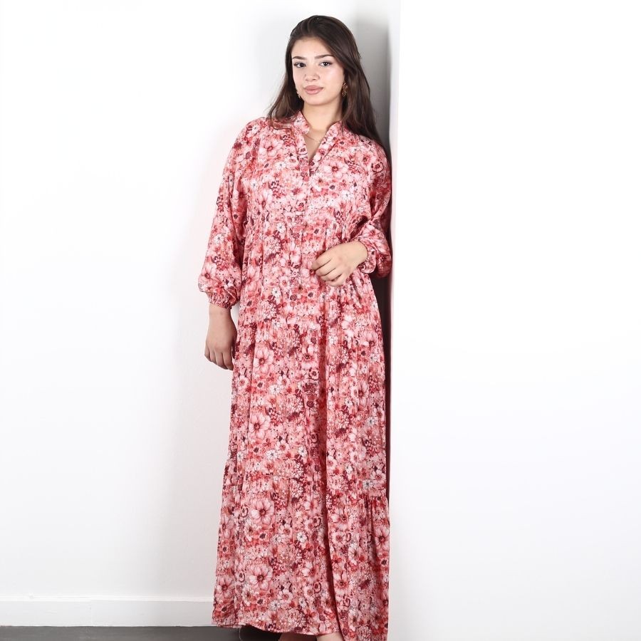 Modavega Hib Mango Desenli Elbise 8562