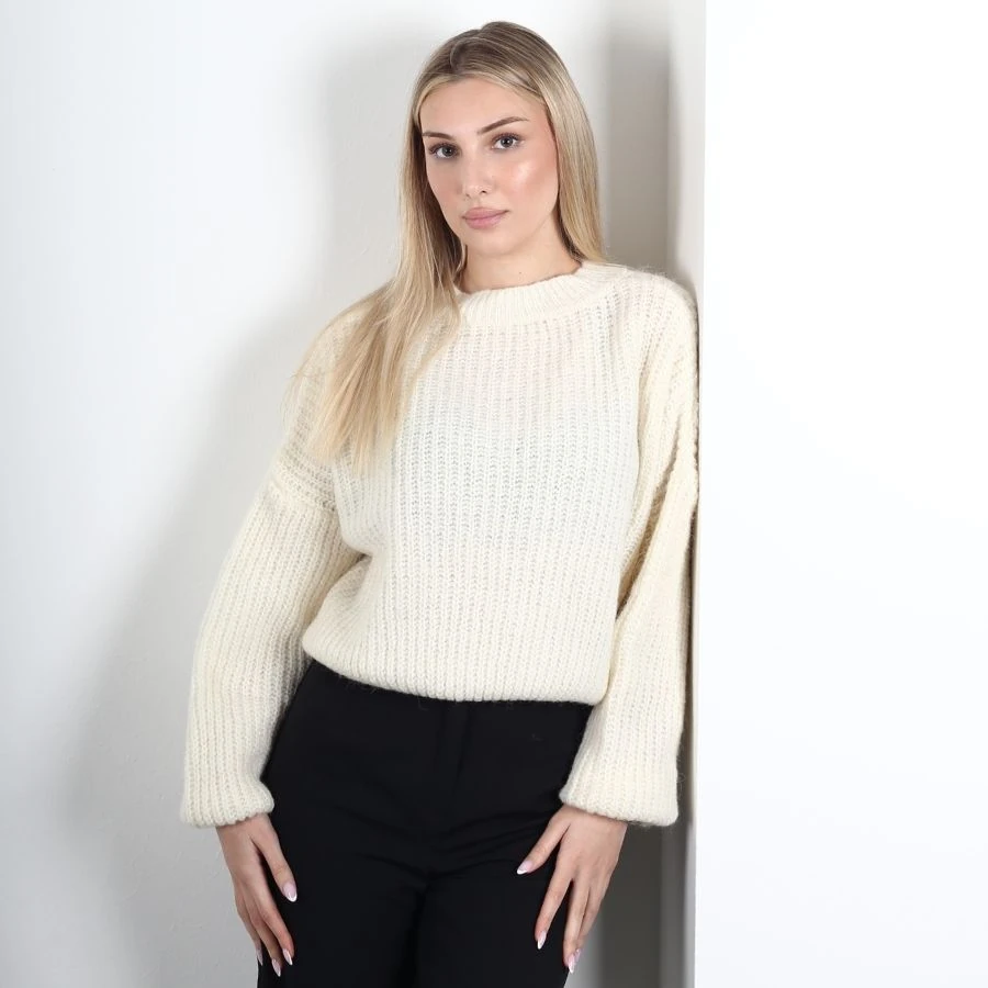 Modavega Kol Ucu Lastikli Selanik Triko Kazak 7058