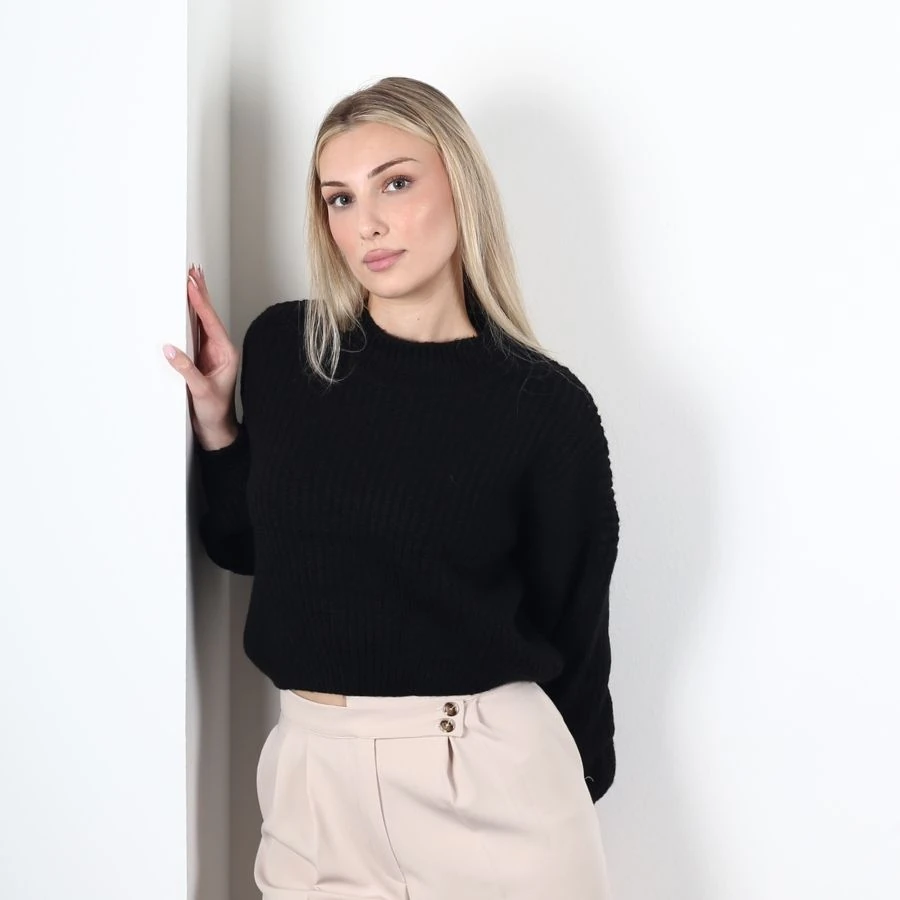 Modavega Kol Ucu Lastikli Selanik Triko Kazak 7058