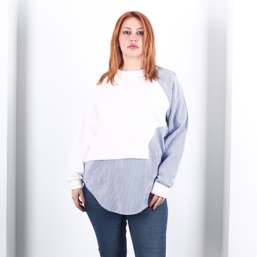 Modavega Garnili Kuşaklı Sweatshirt 2766