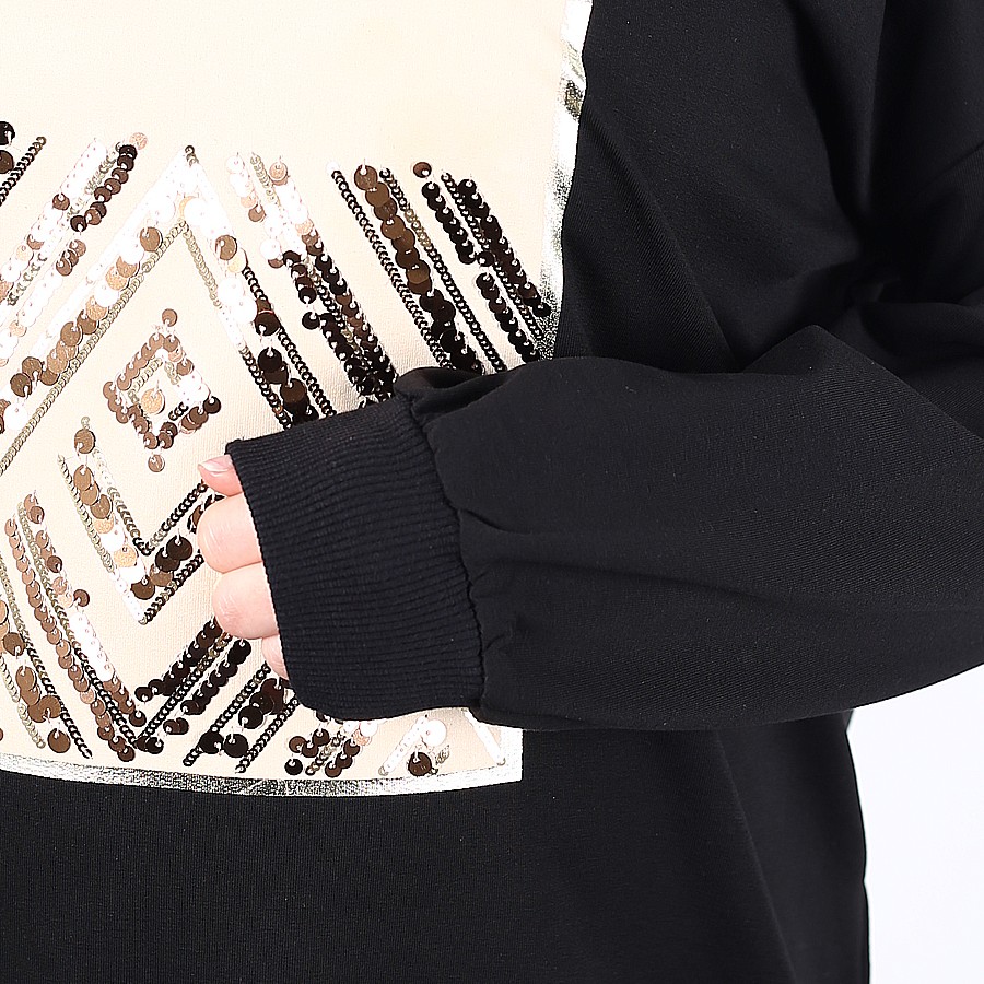 Modavega Baskısı Pul Detaylı Sweatshirt 2695