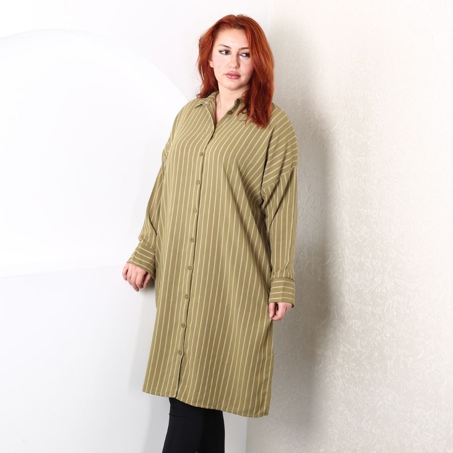 Modavega Lena Çizgili Linda Uzun Tunik 8460