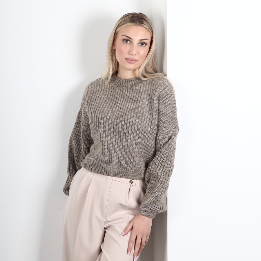 Modavega Kol Ucu Lastikli Selanik Triko Kazak 7058