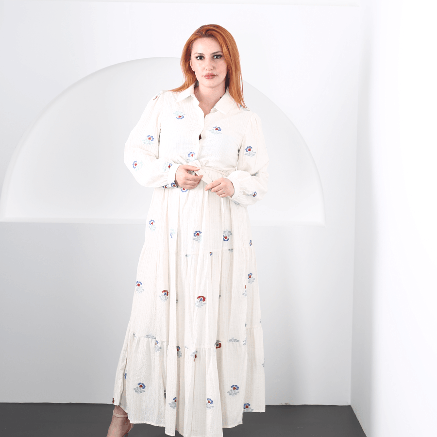 Modavega Çiçek Motifli Elbise 0159