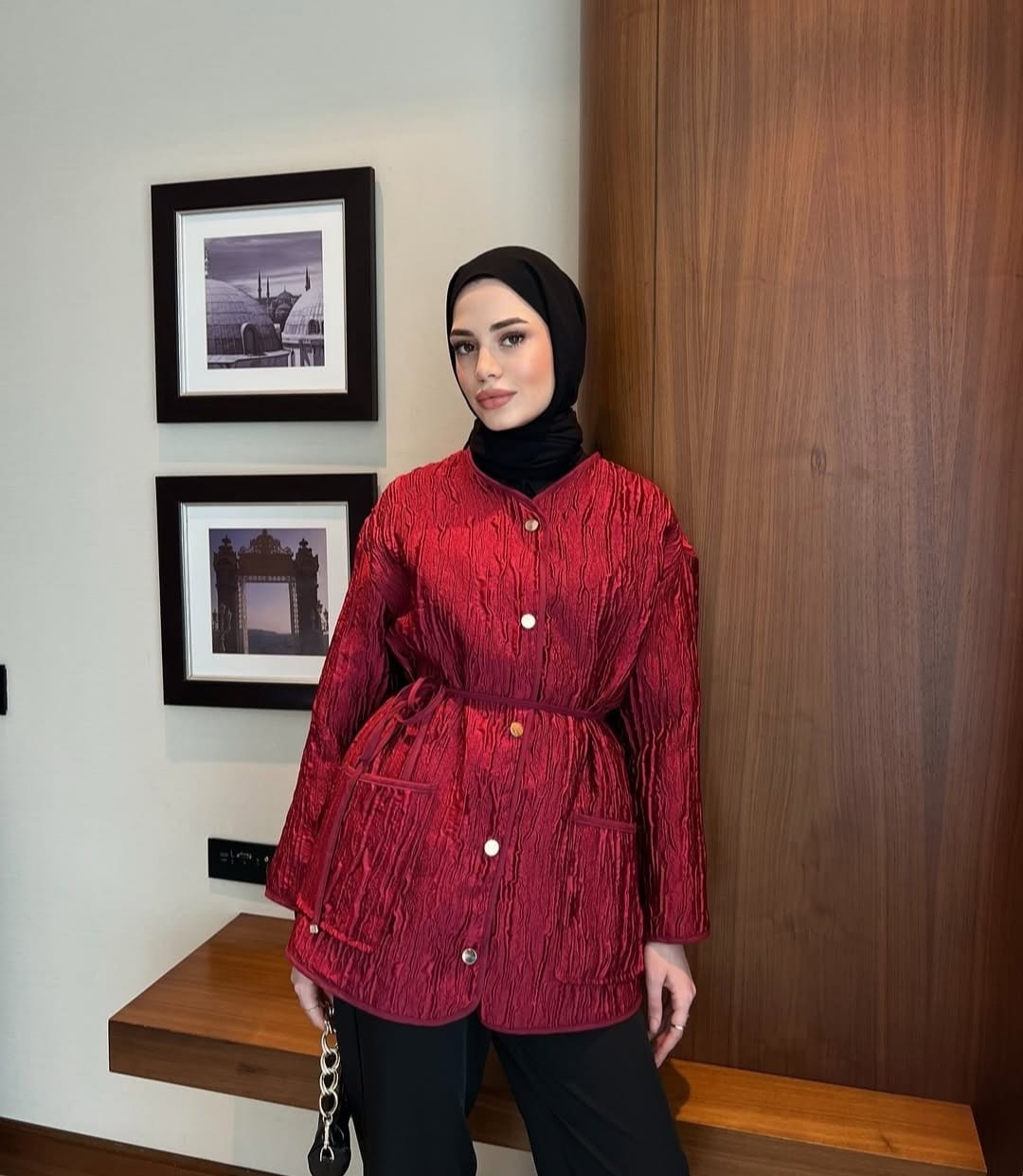 Modavega Önü Çift Cepli Kadın İnce Ceket 8205