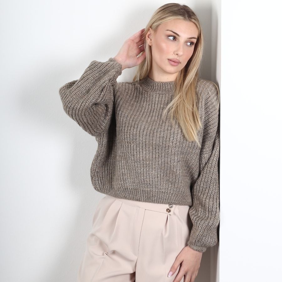 Modavega Kol Ucu Lastikli Selanik Triko Kazak 7058