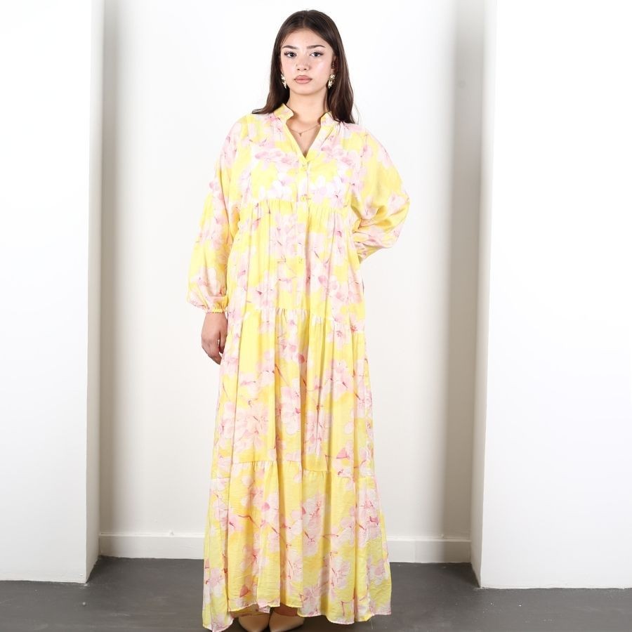 Modavega Hib Mango Desenli Elbise 8562