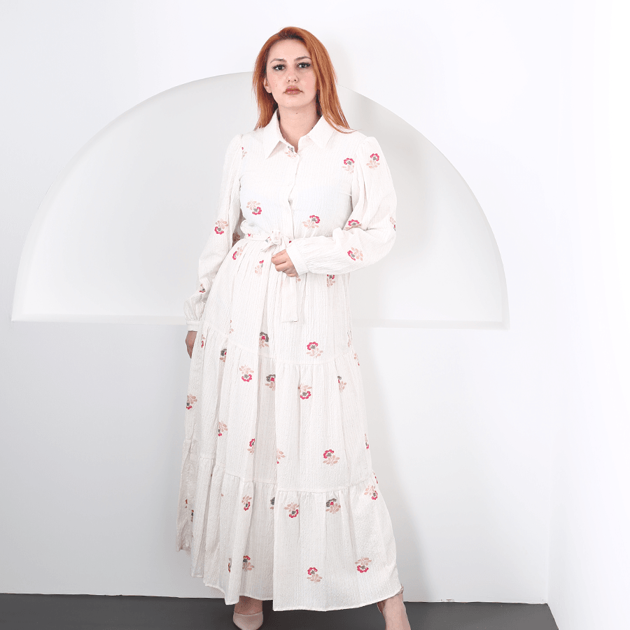 Modavega Çiçek Motifli Elbise 0159