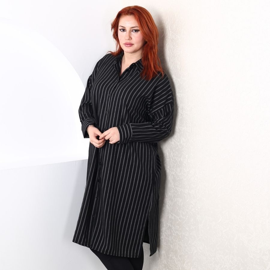 Modavega Lena Çizgili Linda Uzun Tunik 8460