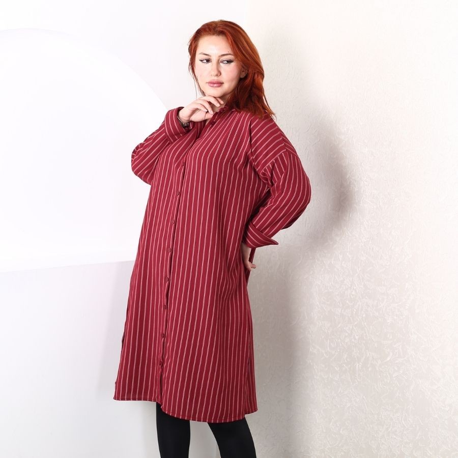 Modavega Lena Çizgili Linda Uzun Tunik 8460