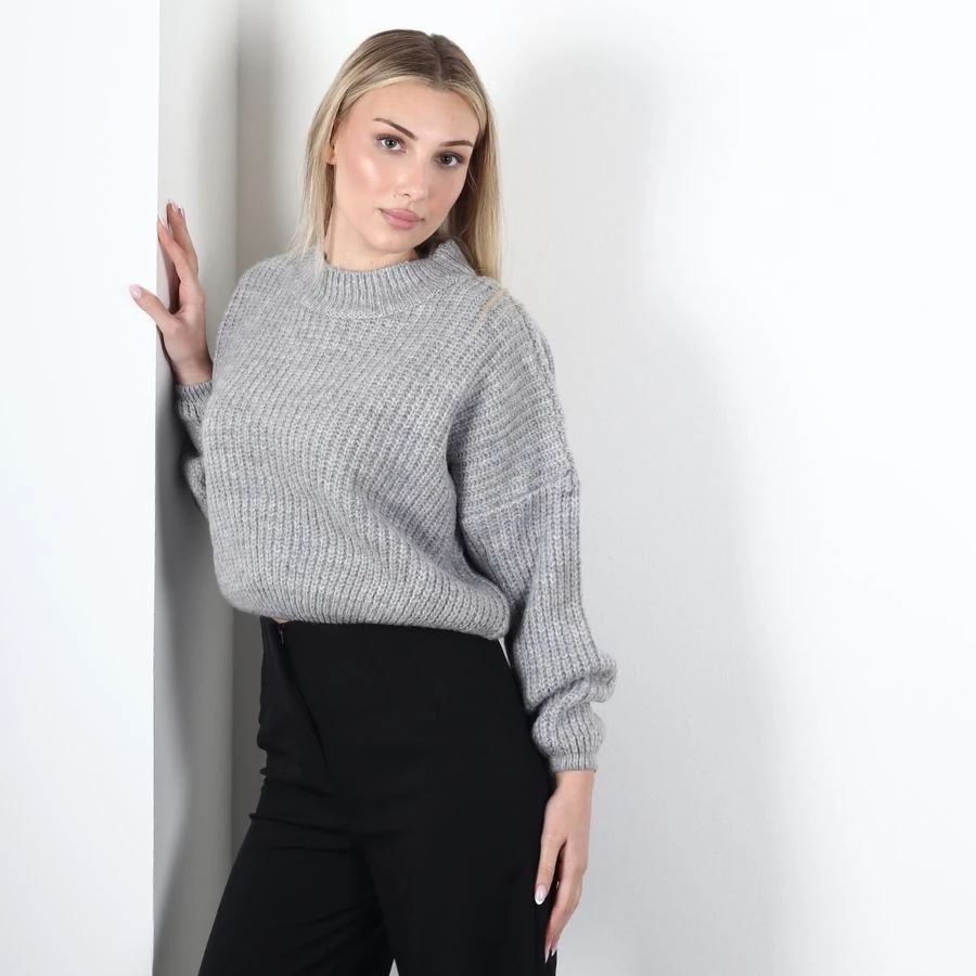 Modavega Kol Ucu Lastikli Selanik Triko Kazak 7058