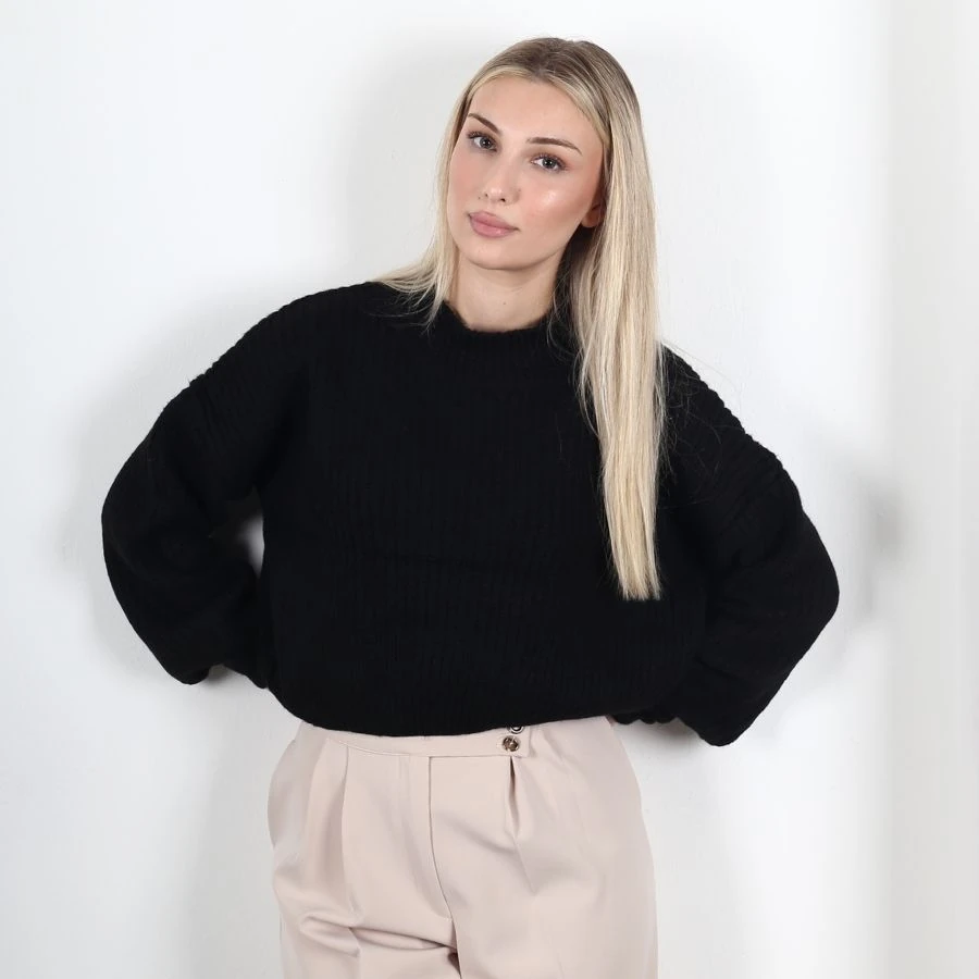 Modavega Kol Ucu Lastikli Selanik Triko Kazak 7058