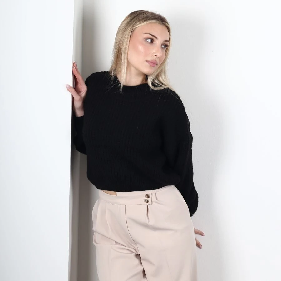 Modavega Kol Ucu Lastikli Selanik Triko Kazak 7058