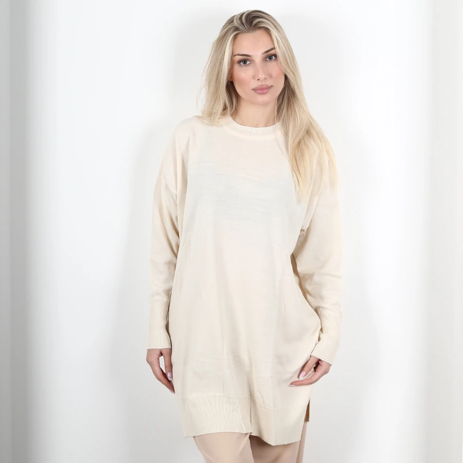 Modavega Bisiklet Yaka Salaş Triko Tunik 