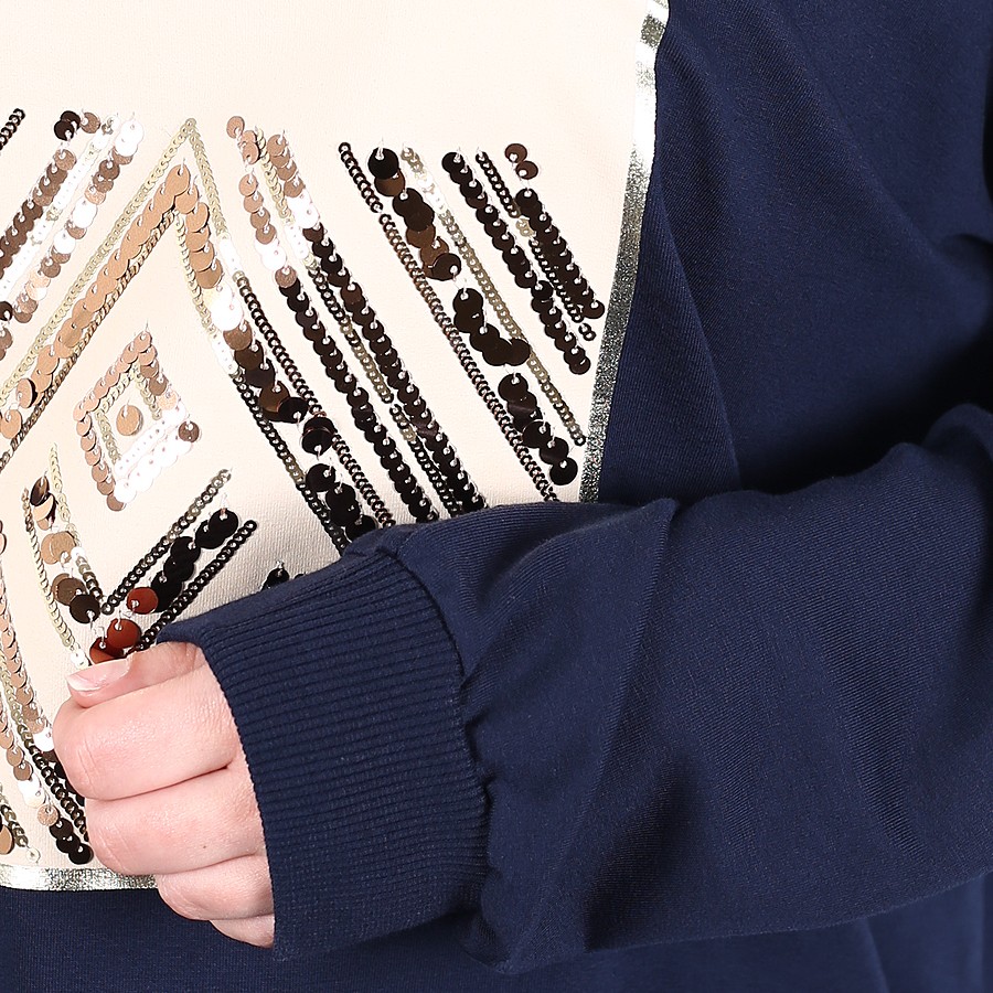 Modavega Baskısı Pul Detaylı Sweatshirt 2695
