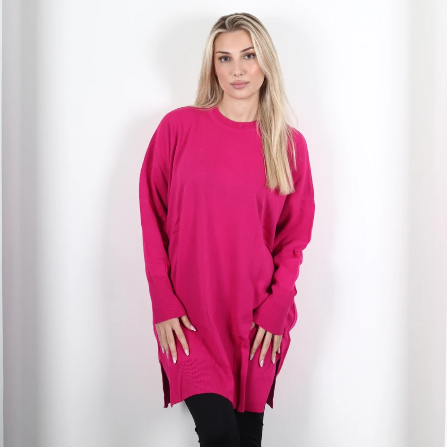 Modavega Bisiklet Yaka Salaş Triko Tunik 